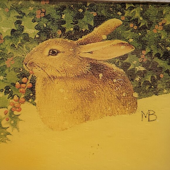 Marjolein Bastin Brooch Bunny in Snow Print Dangling Charms Bird Pinecone Leaf - Picture 3 of 4